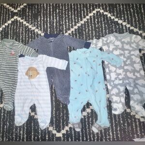 5 Fleece Sleeper Outfit one piece bundle